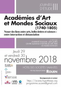 Affiche, Journées d'études III, Académies d'art et Mondes sociaux