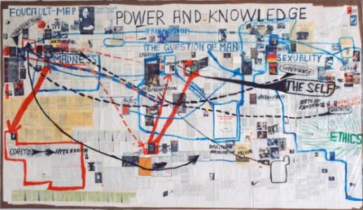 Thomas Hirschhorn and Marcus Steinweg, "Foucault-Map", 2004, 4,54 x 2,74 m, Collection Museu Serralves, Porto