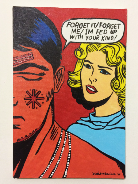 Forget me, please! - Acrílica sobre tela. 20X30cm. 2017 Releitura da tela de Roy Lichtenstein - Forget it! Forget me!, 1962