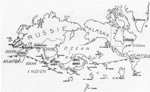 Anonymus, "Le monde au temps des surréalistes" (Surrealist Map of the World), in, Le surréalisme en 1929, special issue of Variétés (Brussels), June 1929