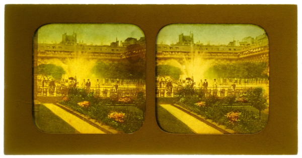 Anonyme, Jardin du Palais-Royal à Paris, ca. 1850-1900, photographie stéréoscopique, CC0 Paris Musées / Musée Carnavalet – Histoire de Paris (PH11333)