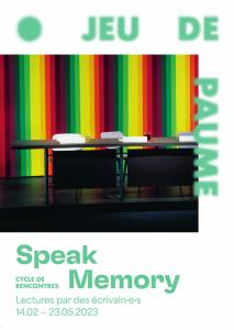 Flyer du cycle de rencontres « Speak, Memory » (2023)