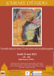 Affiche de la journée d'études "Trouble dans le texte"
